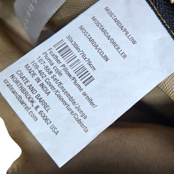 NEW Crate & Barrel Mostarda 30"x30" Brown Throw Pillow Cover Athena Calderone - Picture 3 of 6